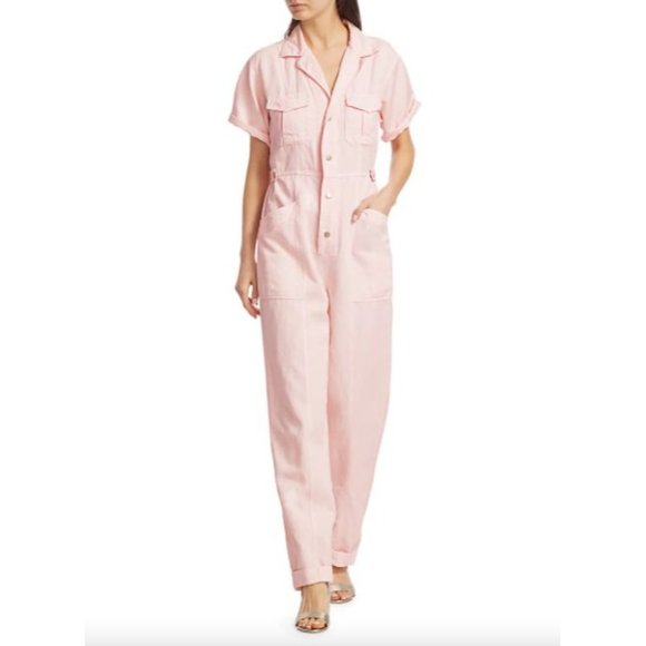 A.L.C. Petra Morganite Short Sleeve Jumpsuit Pink - Picture 7 of 13